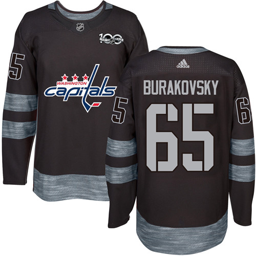 Men's Adidas Washington Capitals #65 Andre Burakovsky Authentic Black 1917-2017 100th Anniversary NHL Jersey