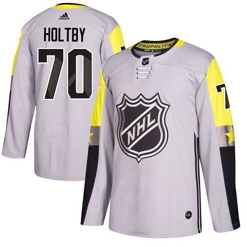 Men's Adidas Washington Capitals #70 Braden Holtby Authentic Gray 2018 All-Star Metro Division NHL Jersey
