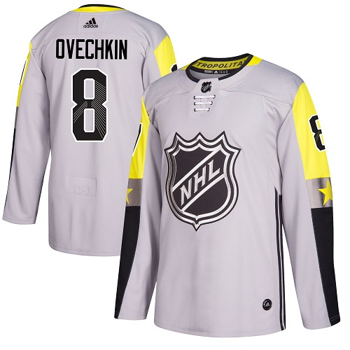 Youth Adidas Washington Capitals #8 Alex Ovechkin Authentic Gray 2018 All-Star Metro Division NHL Jersey