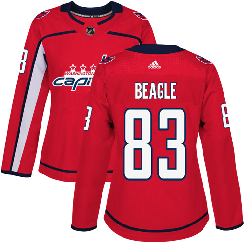 Women's Adidas Washington Capitals #83 Jay Beagle Authentic Red Home NHL Jersey