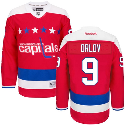 Youth Reebok Washington Capitals #9 Dmitry Orlov Authentic Red Third NHL Jersey
