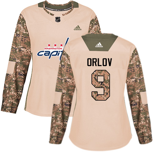 Women's Adidas Washington Capitals #9 Dmitry Orlov Authentic Camo Veterans Day Practice NHL Jersey