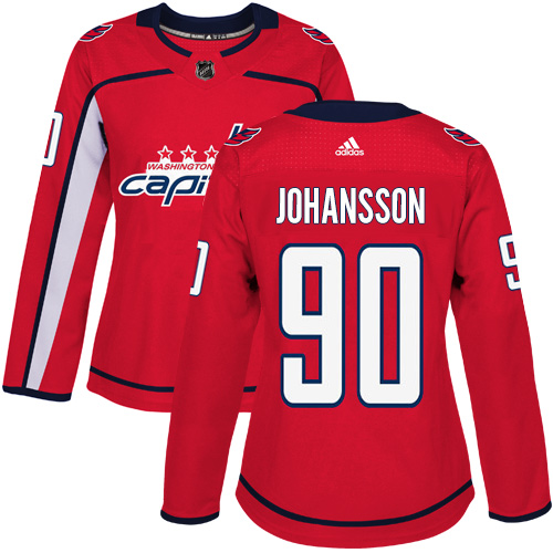 Women's Adidas Washington Capitals #90 Marcus Johansson Premier Red Home NHL Jersey
