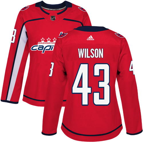 Women's Adidas Washington Capitals #43 Tom Wilson Authentic Red Home NHL Jersey