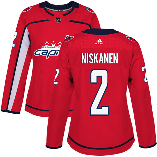 Women's Adidas Washington Capitals #2 Matt Niskanen Authentic Red Home NHL Jersey