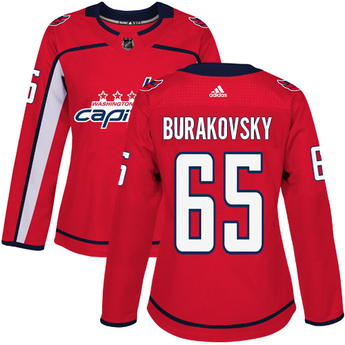 Women's Adidas Washington Capitals #65 Andre Burakovsky Authentic Red Home NHL Jersey