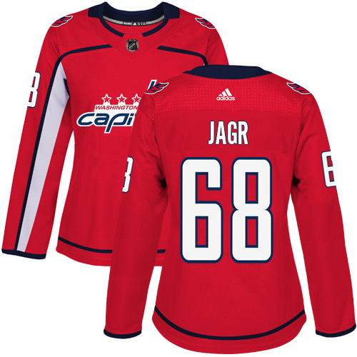 Women's Adidas Washington Capitals #68 Jaromir Jagr Authentic Red Home NHL Jersey