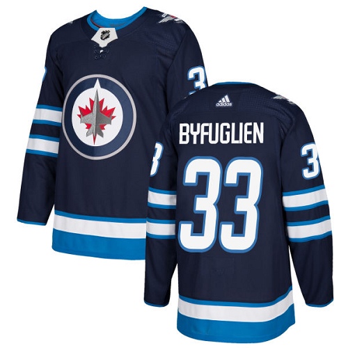 Men's Adidas Winnipeg Jets #33 Dustin Byfuglien Authentic Navy Blue Home NHL Jersey