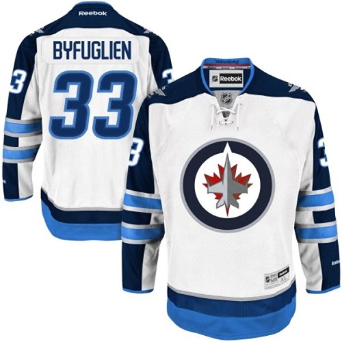 Youth Reebok Winnipeg Jets #33 Dustin Byfuglien Authentic White Away NHL Jersey