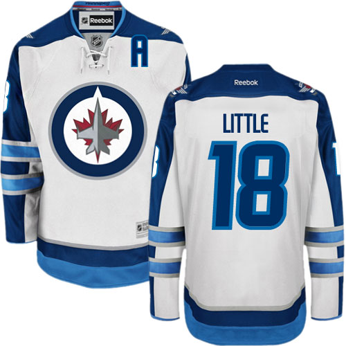 Men's Reebok Winnipeg Jets #18 Bryan Little Authentic White Away NHL Jersey