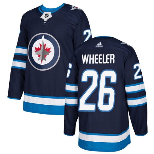 Men's Adidas Winnipeg Jets #26 Blake Wheeler Authentic Navy Blue Home NHL Jersey