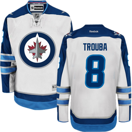 Men's Reebok Winnipeg Jets #8 Jacob Trouba Authentic White Away NHL Jersey