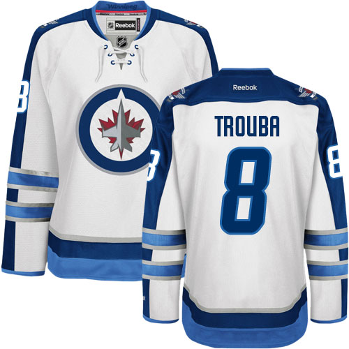 Women's Reebok Winnipeg Jets #8 Jacob Trouba Authentic White Away NHL Jersey