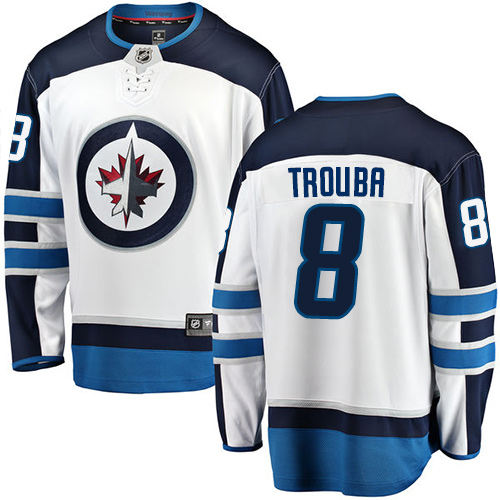 Men's Winnipeg Jets #8 Jacob Trouba Fanatics Branded White Away Breakaway NHL Jersey