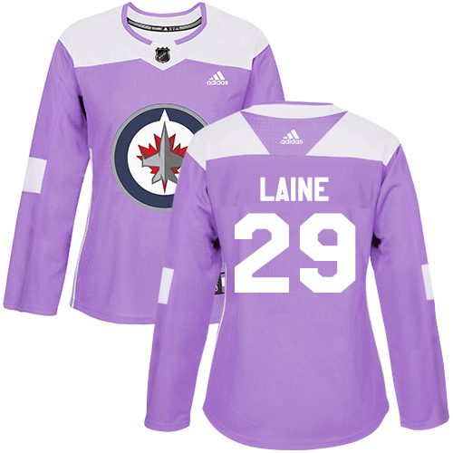 Women's Adidas Winnipeg Jets #29 Patrik Laine Authentic Purple Fights Cancer Practice NHL Jersey