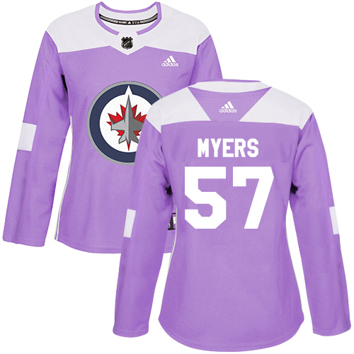Women's Adidas Winnipeg Jets #57 Tyler Myers Authentic Purple Fights Cancer Practice NHL Jersey