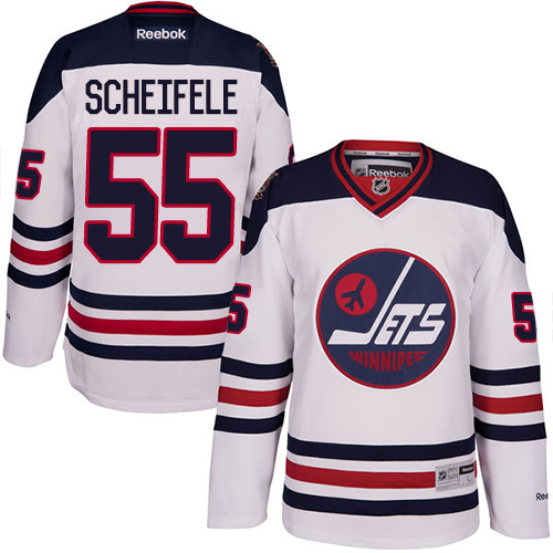 Men's Reebok Winnipeg Jets #55 Mark Scheifele Authentic White 2016 Heritage Classic NHL Jersey