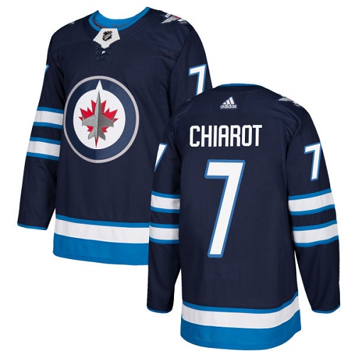 Men's Adidas Winnipeg Jets #7 Ben Chiarot Authentic Navy Blue Home NHL Jersey