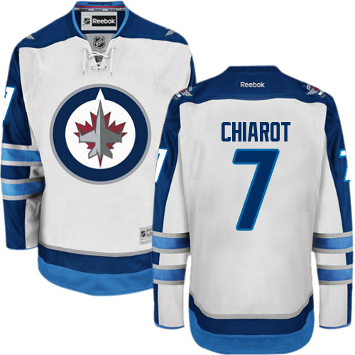 Men's Reebok Winnipeg Jets #7 Ben Chiarot Authentic White Away NHL Jersey