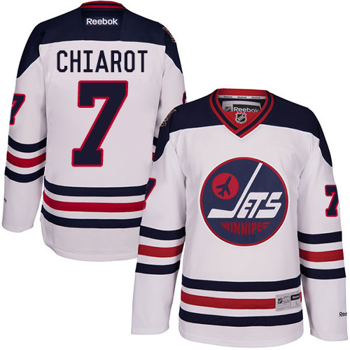 Men's Reebok Winnipeg Jets #7 Ben Chiarot Authentic White 2016 Heritage Classic NHL Jersey