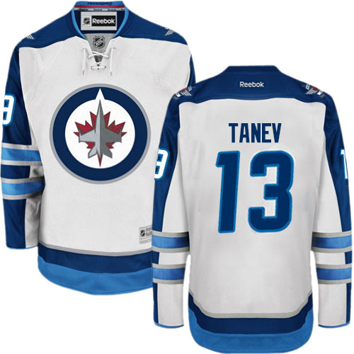 Men's Reebok Winnipeg Jets #13 Brandon Tanev Authentic White Away NHL Jersey