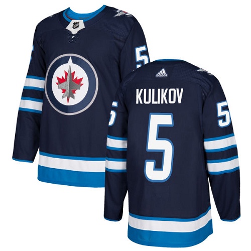 Men's Adidas Winnipeg Jets #5 Dmitry Kulikov Premier Navy Blue Home NHL Jersey