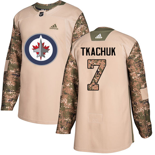 Youth Adidas Winnipeg Jets #7 Keith Tkachuk Authentic Camo Veterans Day Practice NHL Jersey