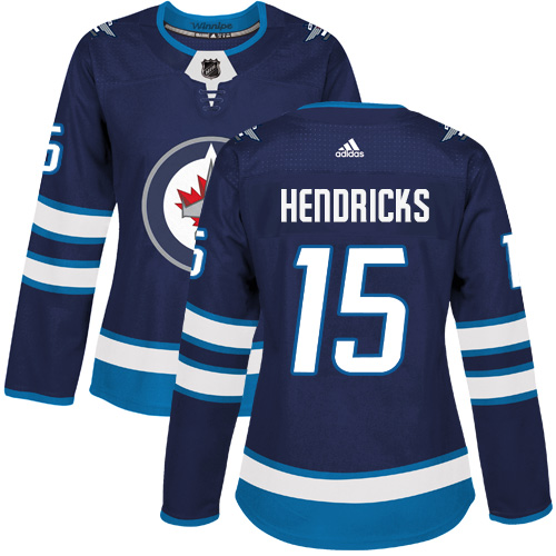 Women's Adidas Winnipeg Jets #15 Matt Hendricks Authentic Navy Blue Home NHL Jersey