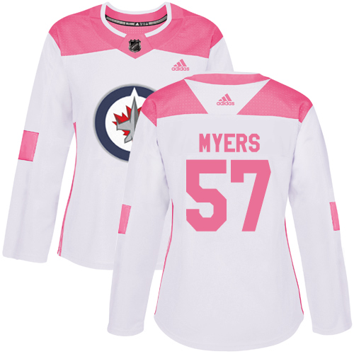 Women's Adidas Winnipeg Jets #57 Tyler Myers Authentic White/Pink Fashion NHL Jersey