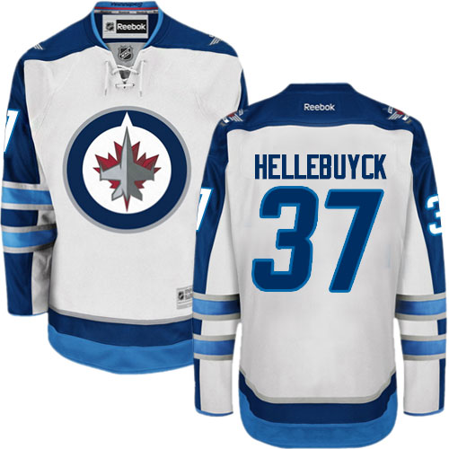 Youth Reebok Winnipeg Jets #37 Connor Hellebuyck Authentic White Away NHL Jersey