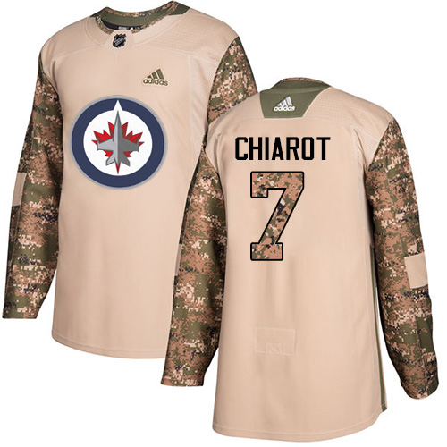 Youth Adidas Winnipeg Jets #7 Ben Chiarot Authentic Camo Veterans Day Practice NHL Jersey