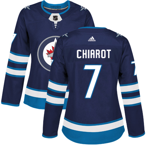 Women's Adidas Winnipeg Jets #7 Ben Chiarot Authentic Navy Blue Home NHL Jersey