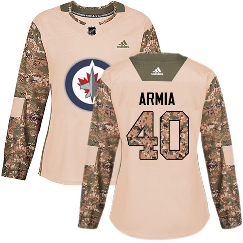Women's Adidas Winnipeg Jets #40 Joel Armia Authentic Camo Veterans Day Practice NHL Jersey