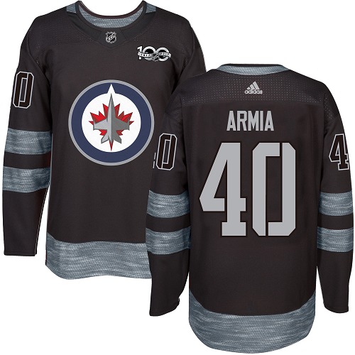 Men's Adidas Winnipeg Jets #40 Joel Armia Premier Black 1917-2017 100th Anniversary NHL Jersey