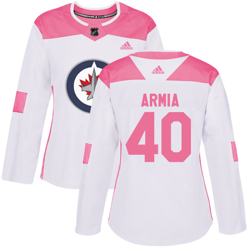 Women's Adidas Winnipeg Jets #40 Joel Armia Authentic White/Pink Fashion NHL Jersey