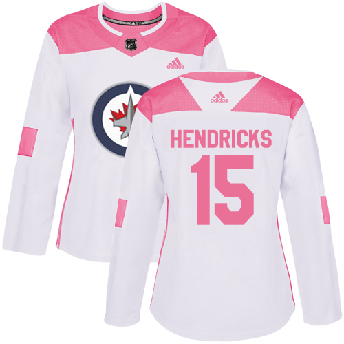 Women's Adidas Winnipeg Jets #15 Matt Hendricks Authentic White/Pink Fashion NHL Jersey