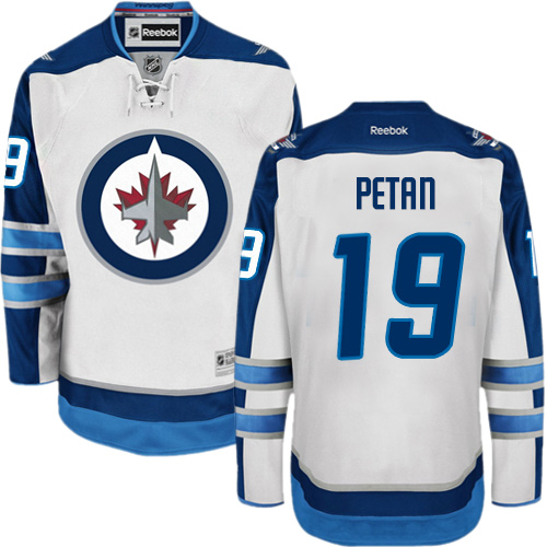 Men's Reebok Winnipeg Jets #19 Nic Petan Authentic White Away NHL Jersey
