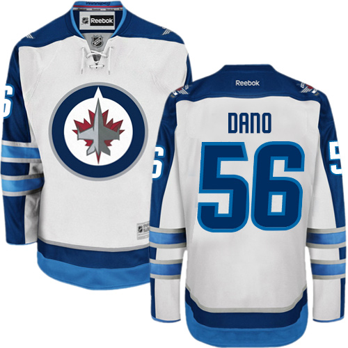 Men's Reebok Winnipeg Jets #56 Marko Dano Authentic White Away NHL Jersey