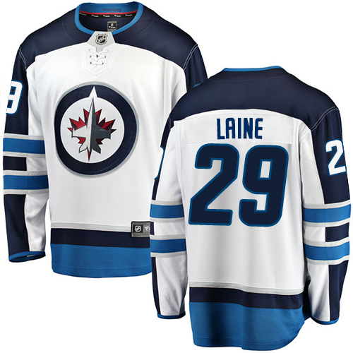 Men's Winnipeg Jets #29 Patrik Laine Fanatics Branded White Away Breakaway NHL Jersey