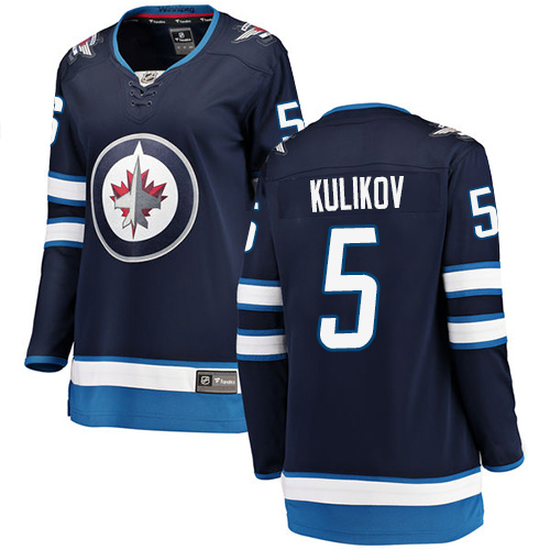 Women's Winnipeg Jets #5 Dmitry Kulikov Fanatics Branded Navy Blue Home Breakaway NHL Jersey
