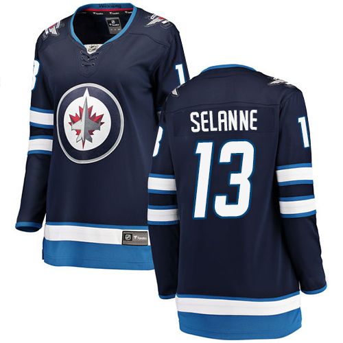 Women's Winnipeg Jets #13 Teemu Selanne Fanatics Branded Navy Blue Home Breakaway NHL Jersey