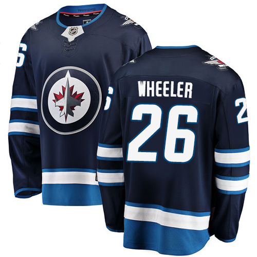 Men's Winnipeg Jets #26 Blake Wheeler Fanatics Branded Navy Blue Home Breakaway NHL Jersey