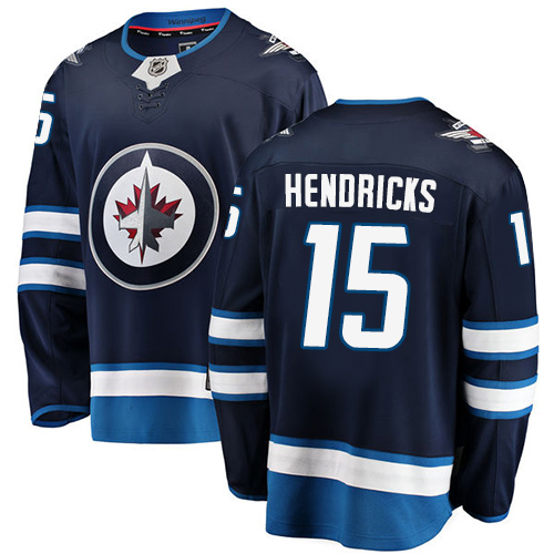 Men's Winnipeg Jets #15 Matt Hendricks Fanatics Branded Navy Blue Home Breakaway NHL Jersey