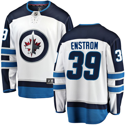 Youth Winnipeg Jets #39 Tobias Enstrom Fanatics Branded White Away Breakaway NHL Jersey
