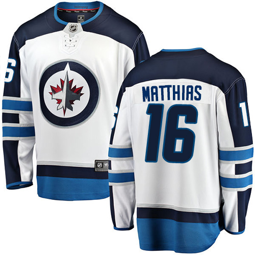 Youth Winnipeg Jets #16 Shawn Matthias Fanatics Branded White Away Breakaway NHL Jersey