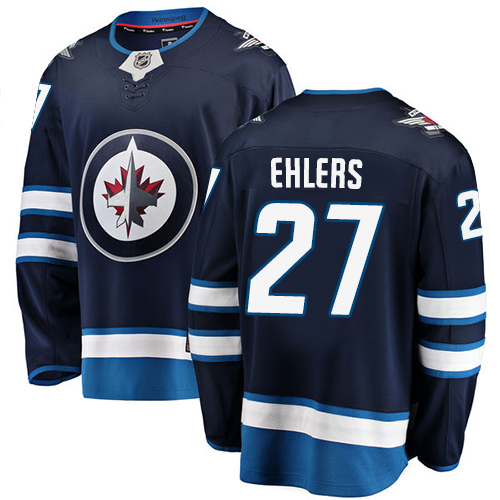 Men's Winnipeg Jets #27 Nikolaj Ehlers Fanatics Branded Navy Blue Home Breakaway NHL Jersey