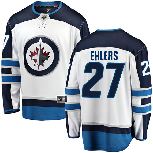Men's Winnipeg Jets #27 Nikolaj Ehlers Fanatics Branded White Away Breakaway NHL Jersey
