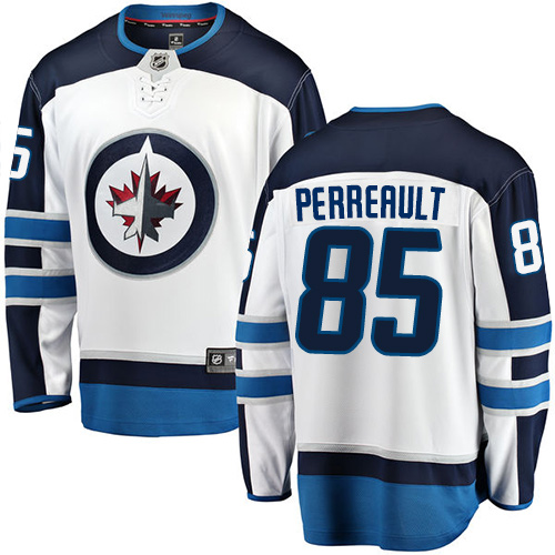 Men's Winnipeg Jets #85 Mathieu Perreault Fanatics Branded White Away Breakaway NHL Jersey