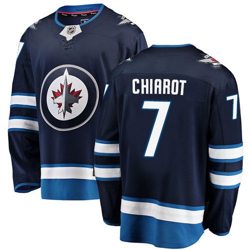 Men's Winnipeg Jets #7 Ben Chiarot Fanatics Branded Navy Blue Home Breakaway NHL Jersey