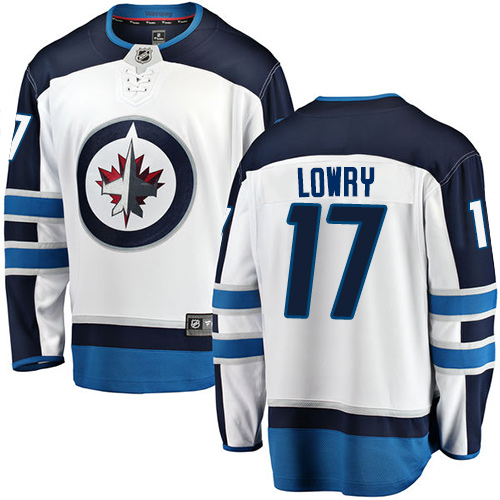 Men's Winnipeg Jets #17 Adam Lowry Fanatics Branded White Away Breakaway NHL Jersey